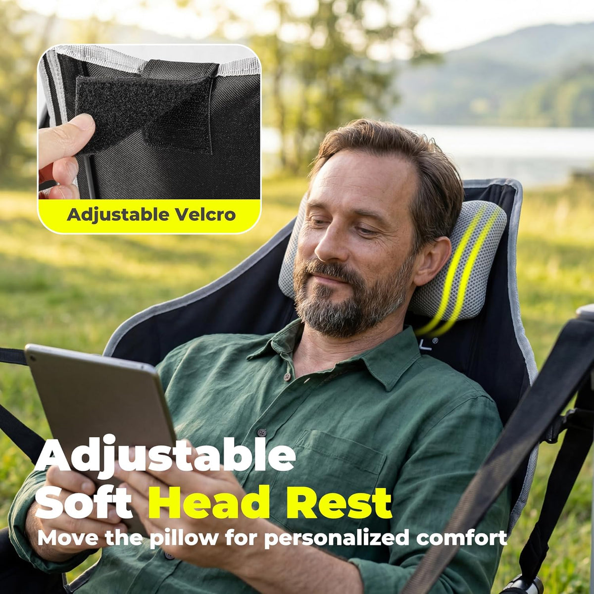 Hammock Camping Chair with Footrest, Heavy Duty Swinging Chair 500LB