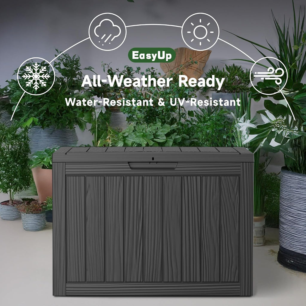 EasyUp 45 Gal Waterproof Outdoor Storage Box UV Resistant Deck Box