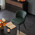 Susalt Upholstered Faux Leather Dining Chairs Set of 2, Green
