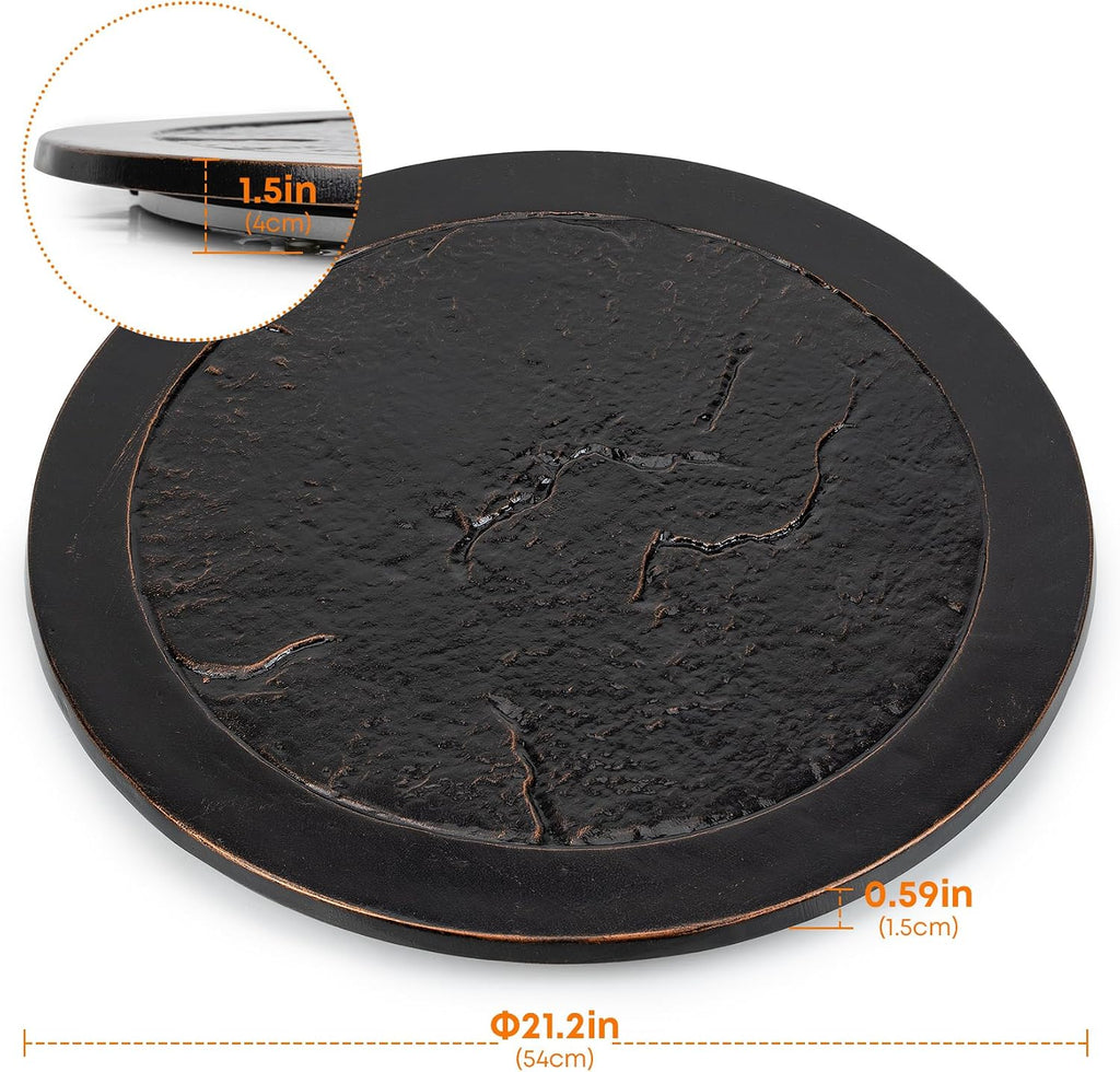 Stanbroil Cast Aluminum Fire Pit Lid for Outside Fire Pit Table Lazy Susan