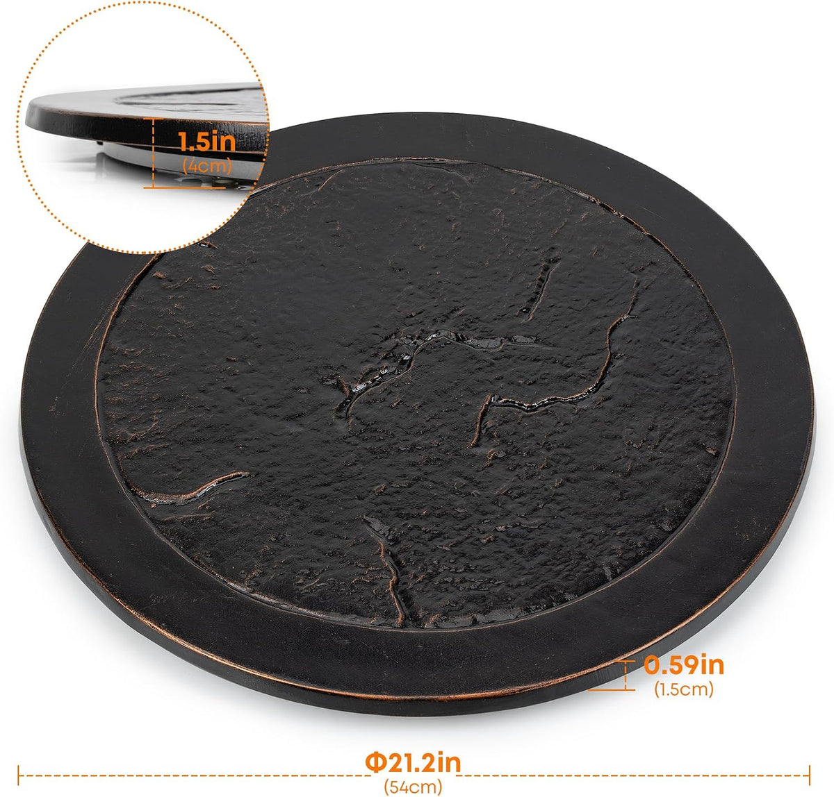 Stanbroil Cast Aluminum Fire Pit Lid for Outside Fire Pit Table Lazy Susan