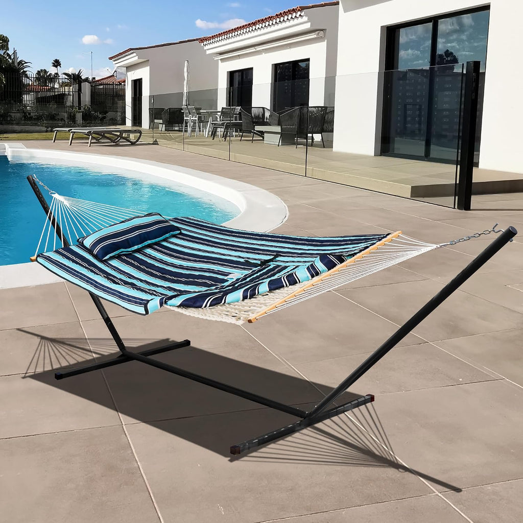 Lazy Daze Double Hammock Pad and Pillow Set for Spreader Bar Rope Hammock