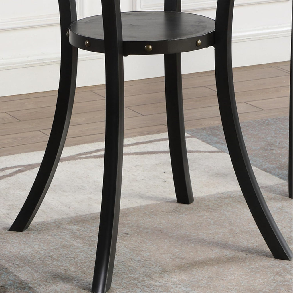 roundhill furniture biony 36" round bar table nail showing dimensions