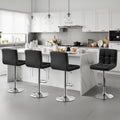 Yaheetech Bar Stools Set of 4 Adjustable Counter Height Barstools Black