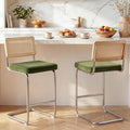 Zesthouse Natural Rattan Counter Stools Set of 2, 26" Modern Boho Barstools