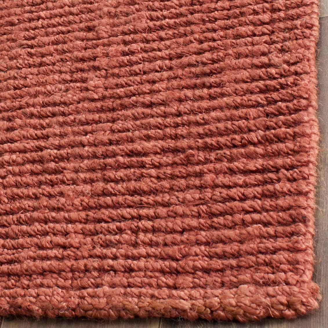 SAFAVIEH Area Rug 10x14 - Natural Fiber Collection - Large - Rust, Handmade Jute, Farmhouse Style, Chunky Textured Thick Pile (NF447C)