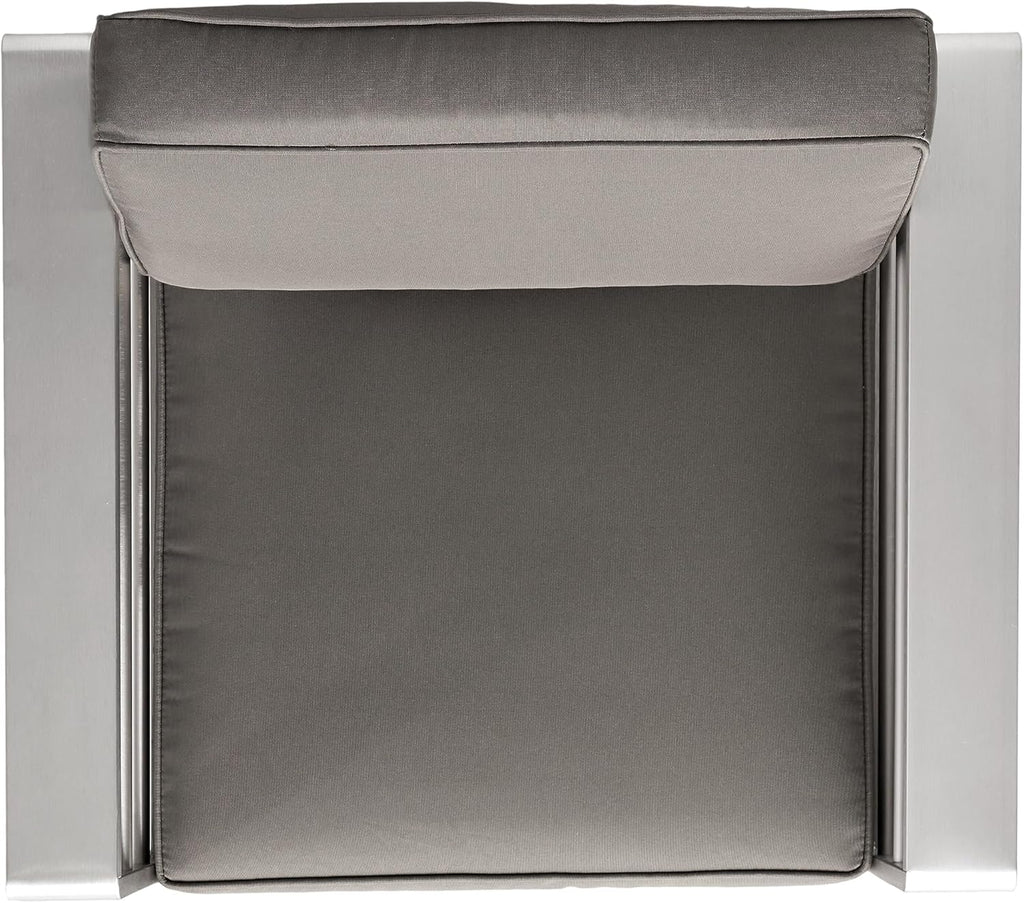 Christopher Knight Home Cape Coral Outdoor Aluminum Club Chairs with Side Table, Khaki / Silver