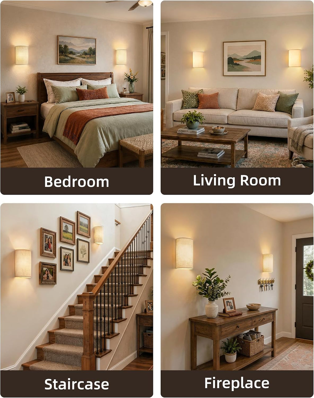 EZVALO Battery Operated Wall Sconce Set of Two with Remote, Wall Lights
