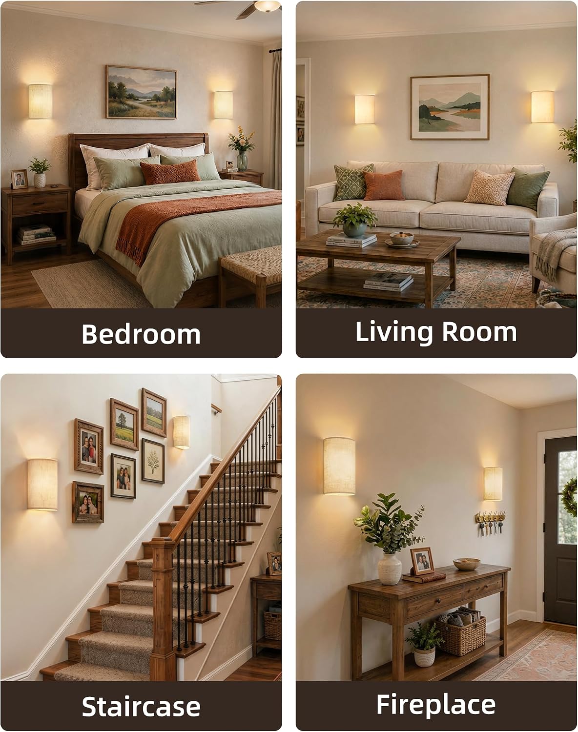 EZVALO Battery Operated Wall Sconce Set of Two with Remote, Wall Lights