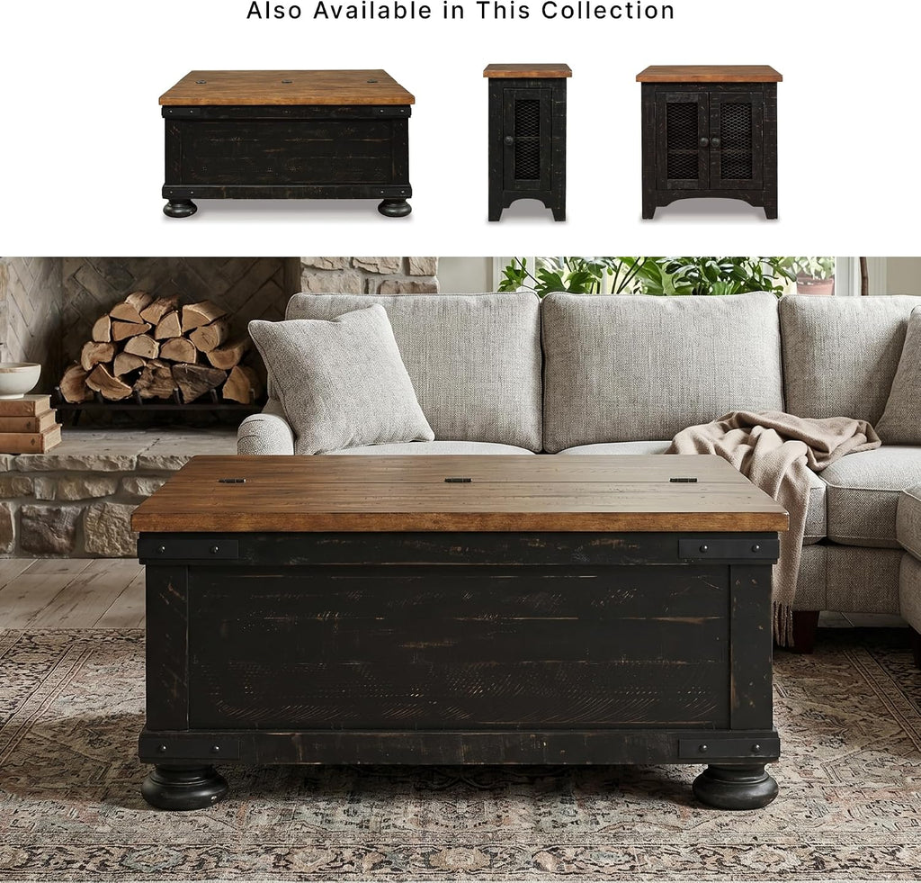 Signature Design by Ashley Lift Top Coffee Table with Storage, Farmhouse