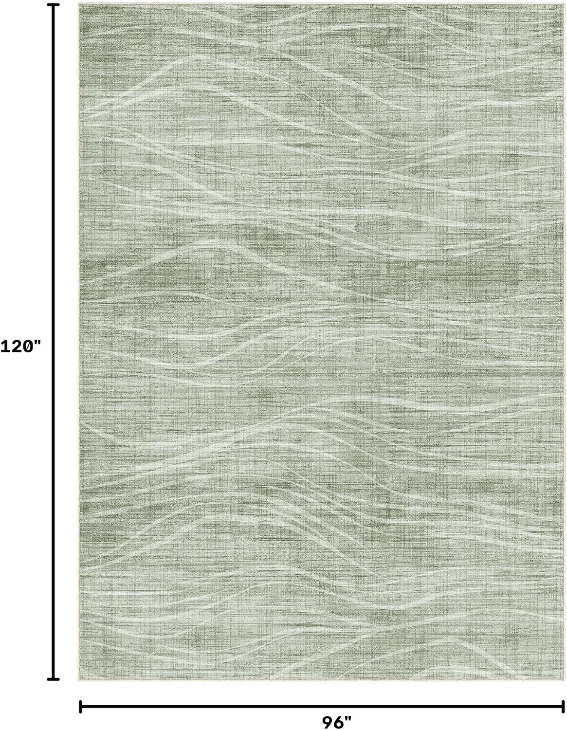 WITSHOCK 8x10 Area Rugs for Living Room: Green Rug Washable Modern Carpet