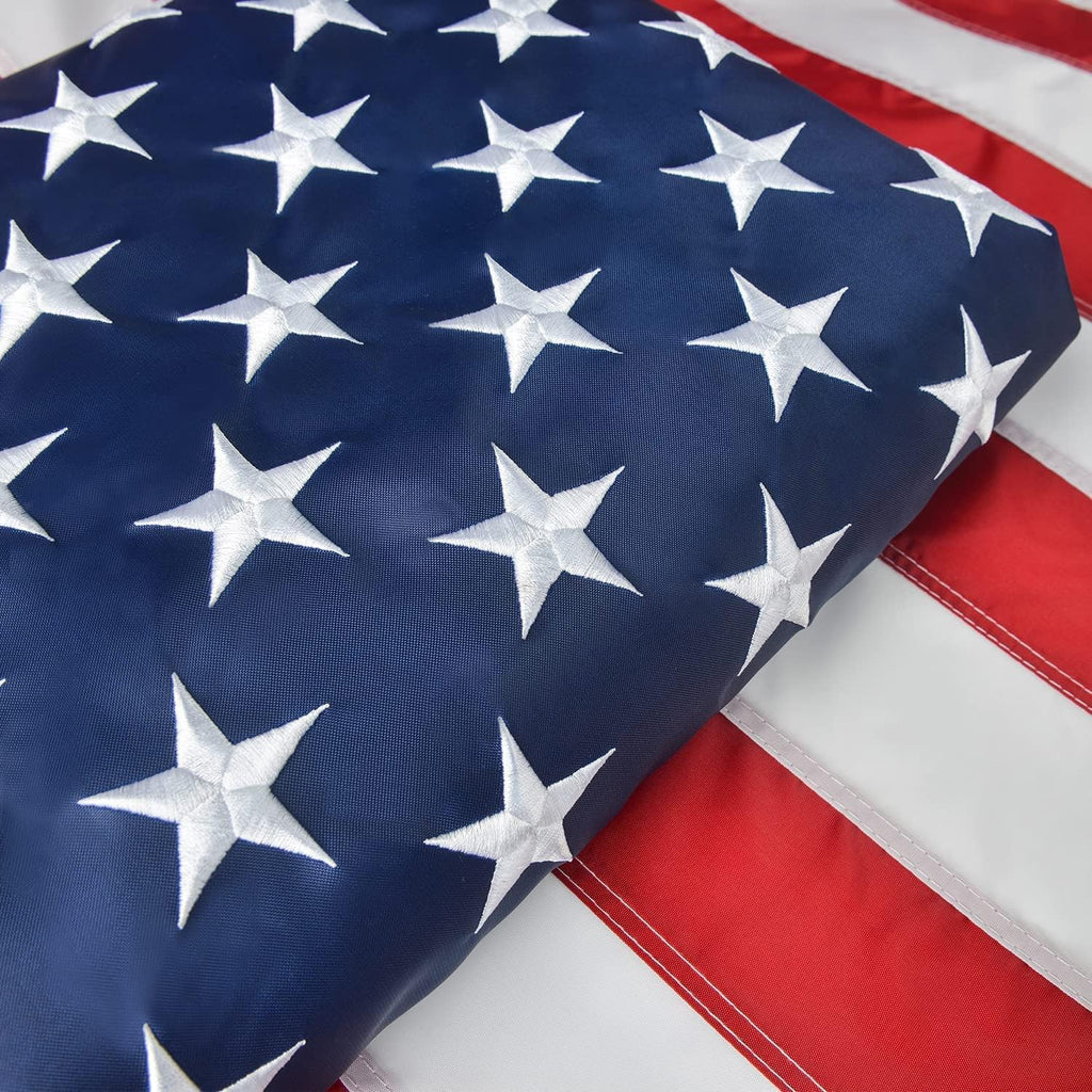 American Flag 5x8 FT, US Flag USA High Wind with Embroidered Stars, Sewn Stripes, Brass Grommets, Durable USA Flag Outdoor Outside