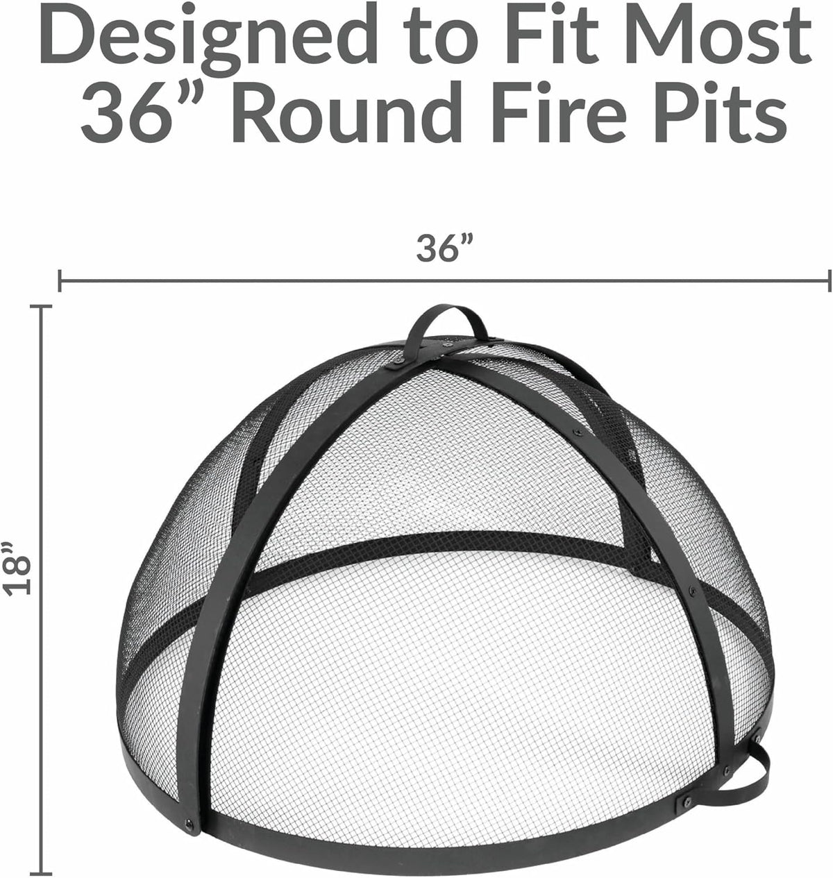 Sunnydaze Outdoor Fire Pit Screen Cover, Round, Easy Access Door, 36" Dia