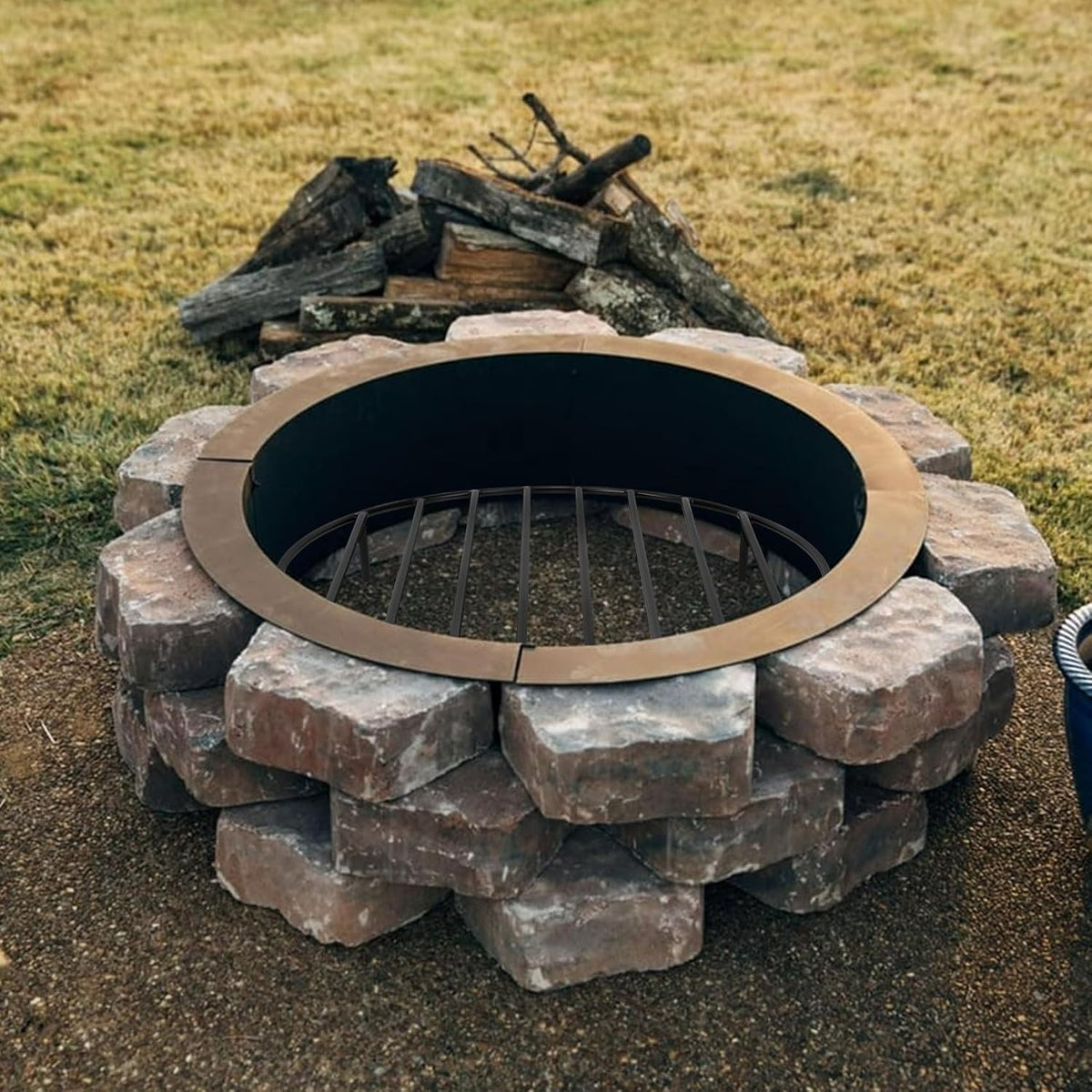onlyfire Heavy Duty Fire Pit Grate with High Temp Coating & Removable Legs