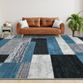 Large Area Rugs, Modern Geometric Patchwork Floor Decor Rockwood Collection