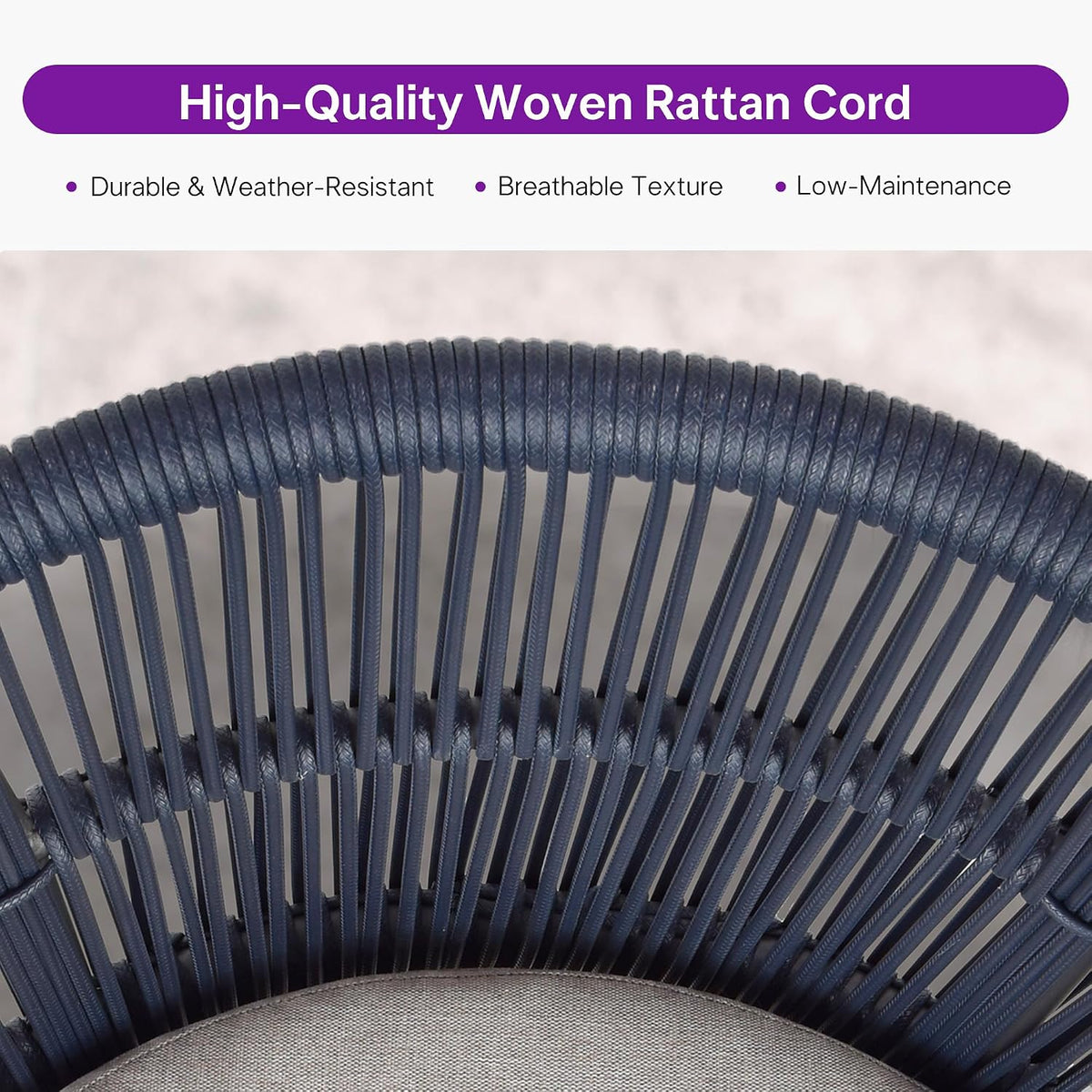 PURPLE LEAF Patio Dining Set for 8 Aluminum Table Set w/Cushions, Gray