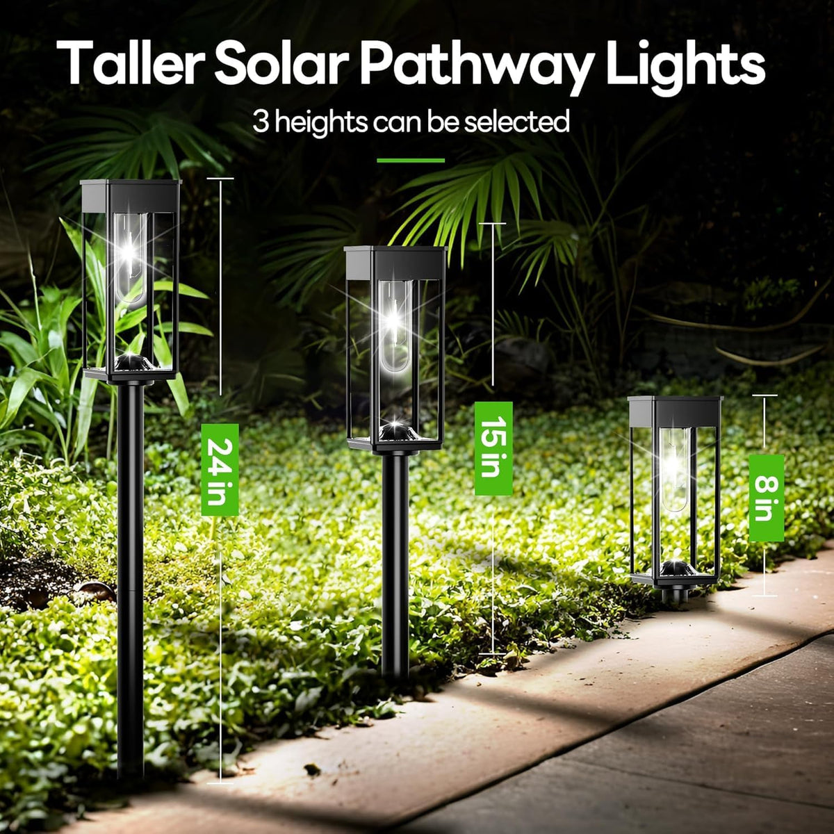 COXSENI Solar Path Lights Outdoor Waterproof 6500K Cool White, 6 Pack