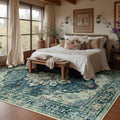 RELEANY Washable Area Rug, 8'x10', Blue/Vintage Dark Blue
