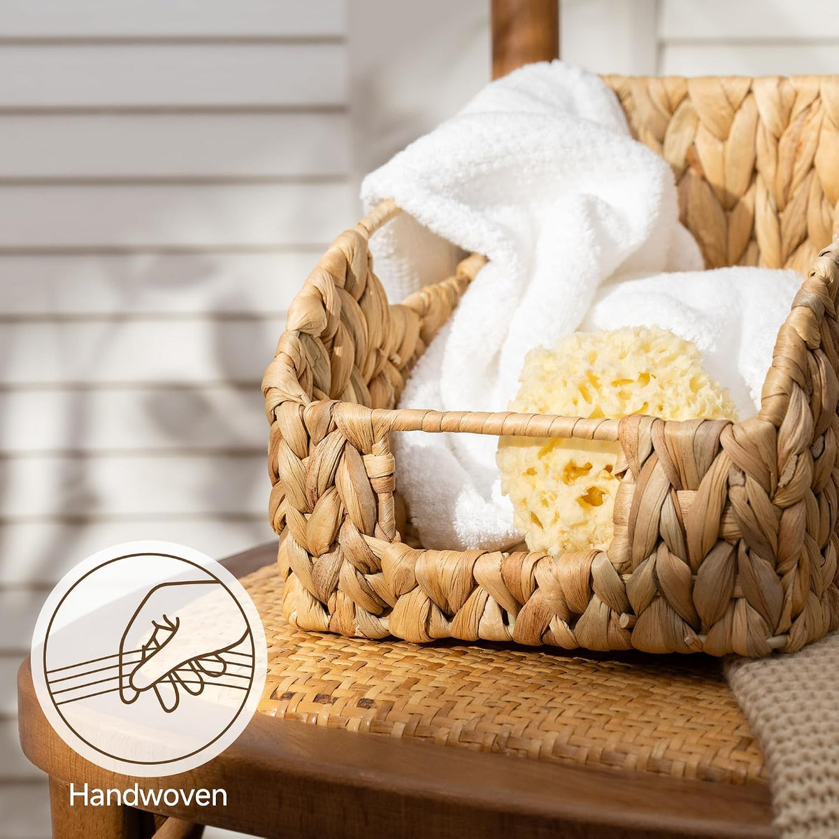 StorageWorks Water Hyacinth Basket Organizer, Pantry Storage Baskets,3-Pack