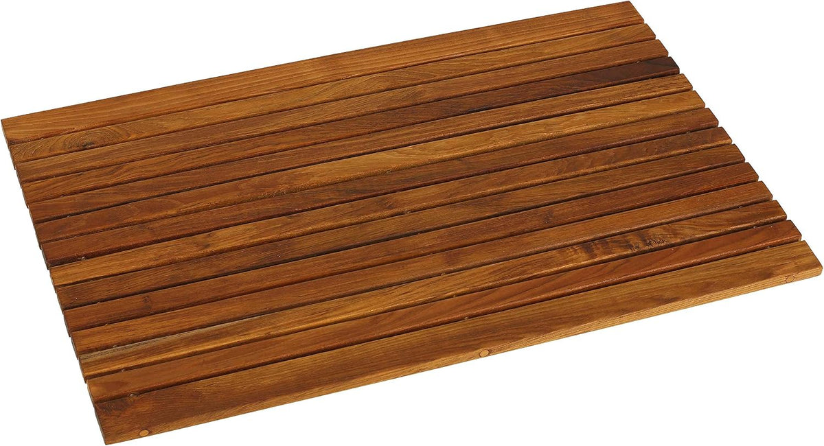 Bare Decor Cosi String Spa Shower Mat in Solid Teak Wood Oiled Finish, Large: 31.5" x 20"