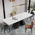 Extendable Dining Table for 8-12 Seat, White Top