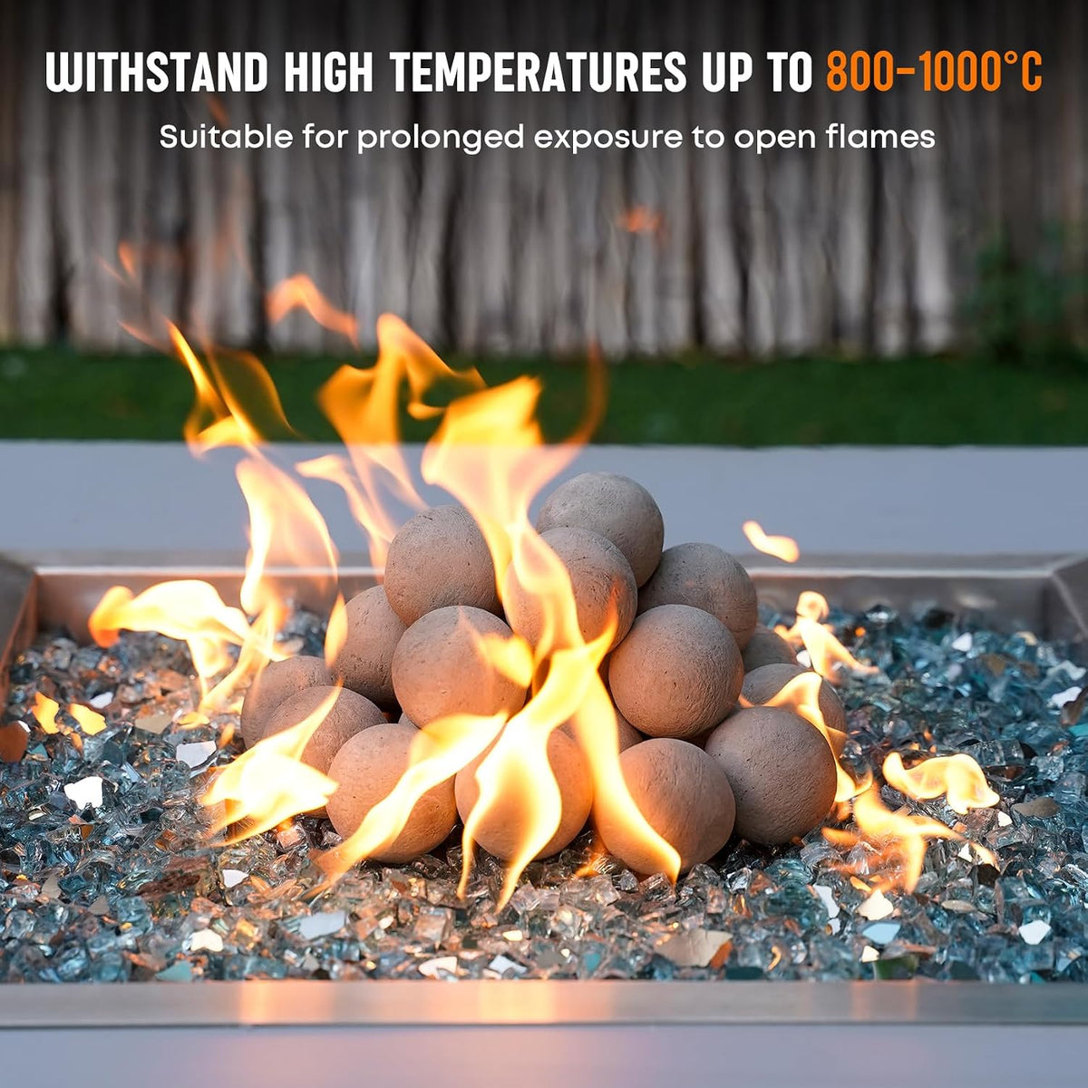 Stanbroil 2 inch Ceramic Fire Pit Balls, Set of 25 Round Balls, Gray