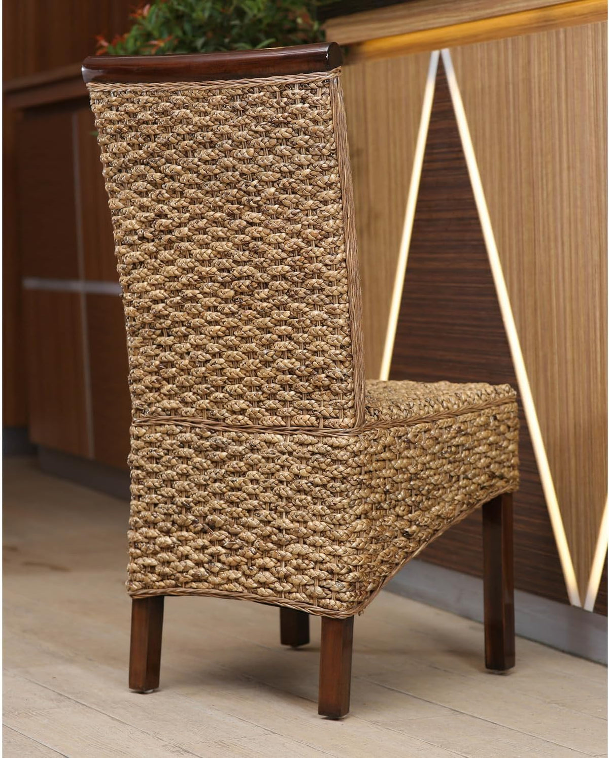 international caravan furniture piece bunga hyacinth dining chair shown in use