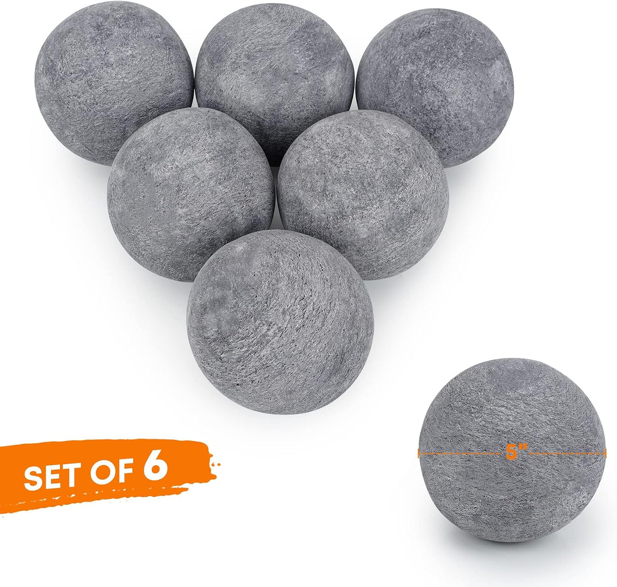 stanbroil 5 inch ceramic fire pit balls, set shown in use