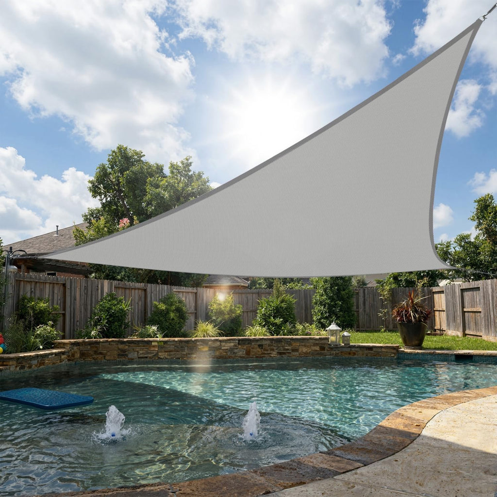 28' x 28' x 28' Gray Triangle Sun Shade Sail Outdoor Patio Canopy