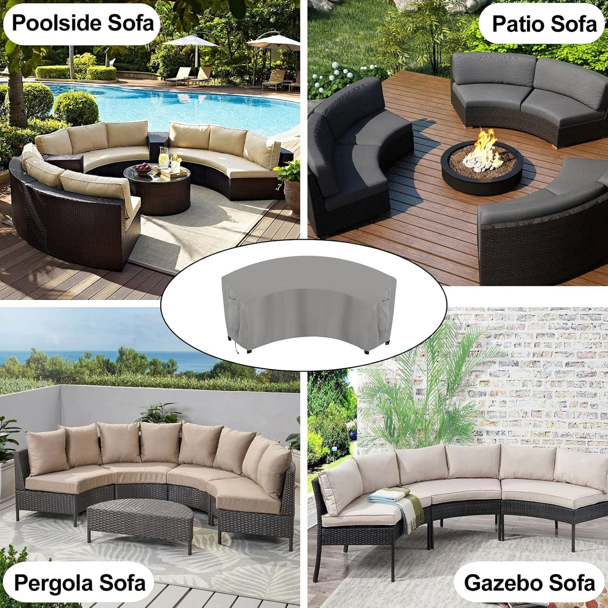 OutdoorLines Waterproof Curved Outdoor Sectional Cover