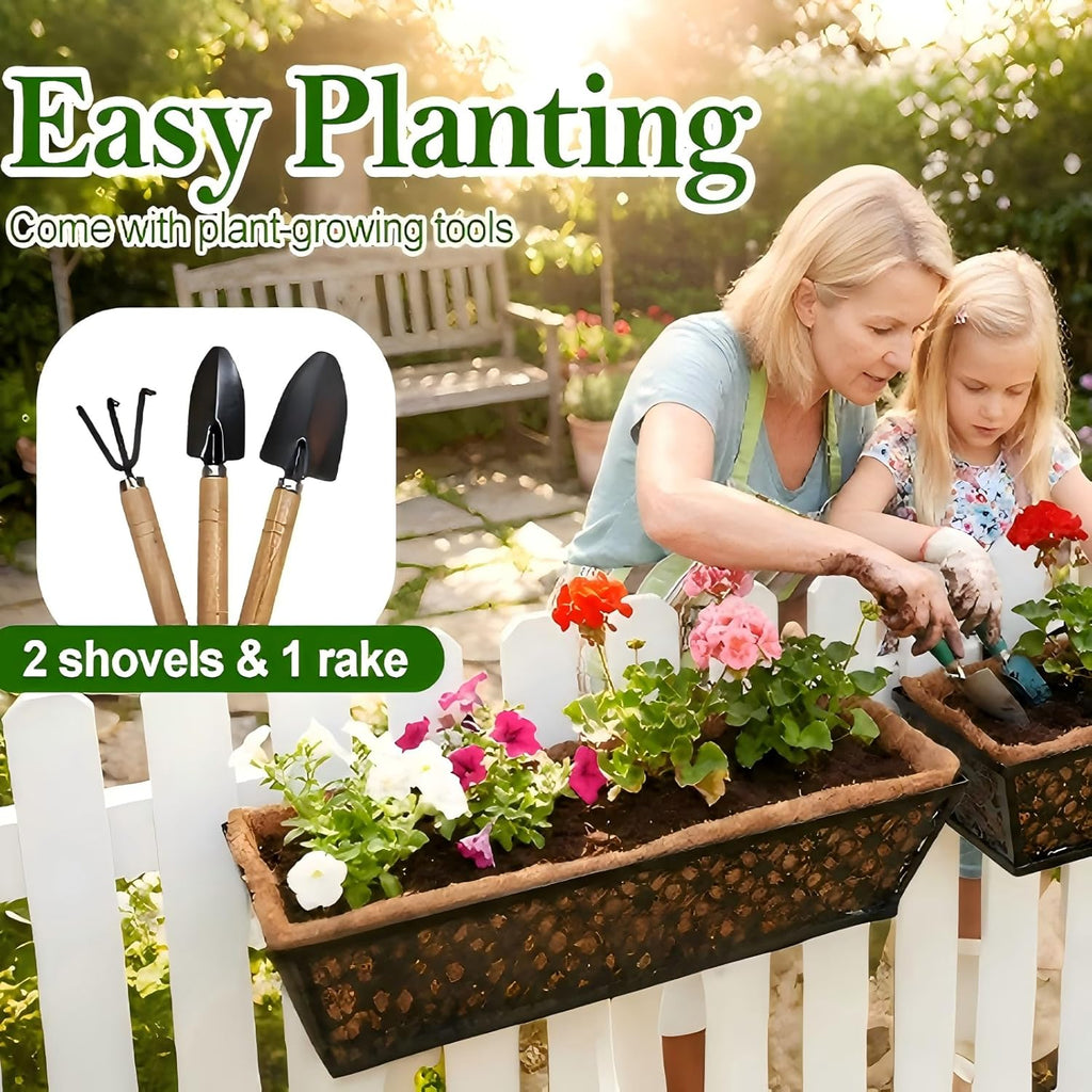 SPECILITE 24" Adjustable Metal Window Railing Planters Boxes, 4 Pack