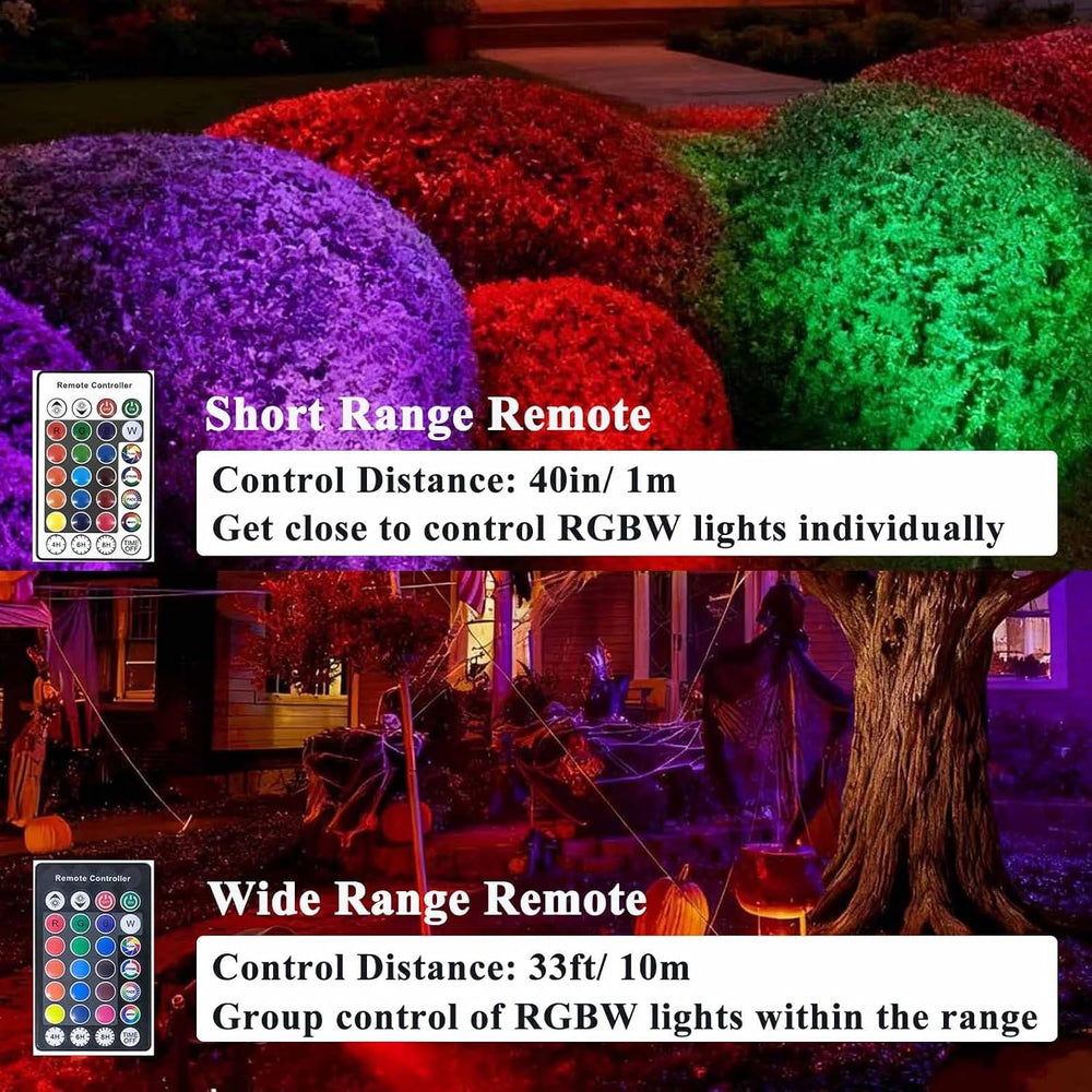 RGB Spot Lights with Timer, Halloween 10W 120V Color Changing Outdoor Metal C...