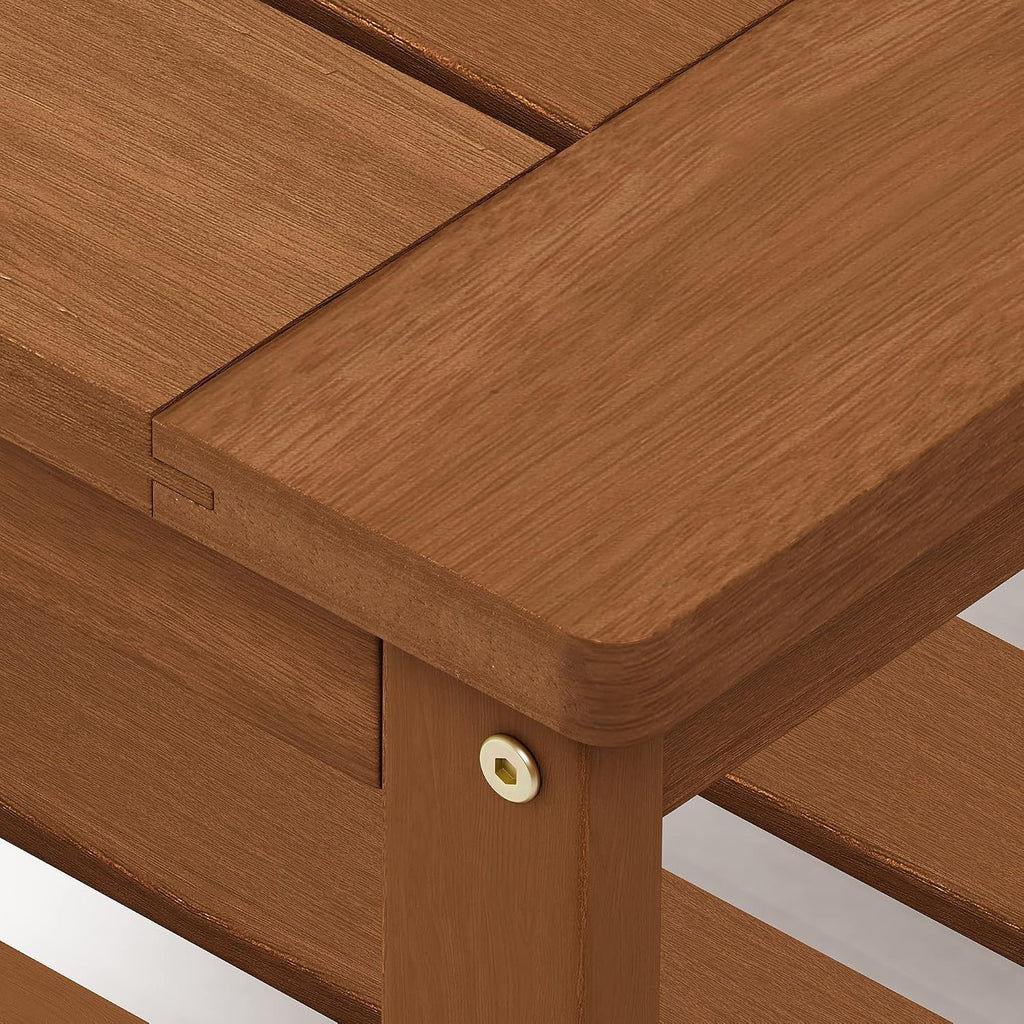 Furinno TIOMAN 2-Tier Outdoor Patio Table with Open Shelf, Natural