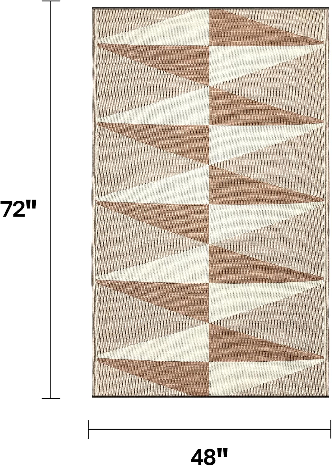 Fab Habitat Geometric Modern Minimalist Outdoor Rug - Waterproof, Crease-Free Fade Resistant, Reversible - Recycled Plastic - Patio Porch Balcony Deck Yard Garden - Tuscon Natural - 4x6 ft