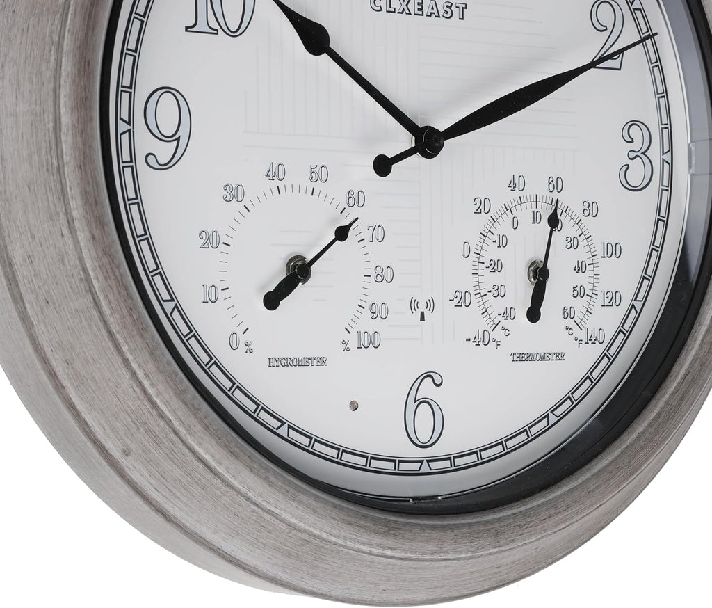 CLXEAST 18" Illuminated Outdoor Atomic Wall Clock Waterproof