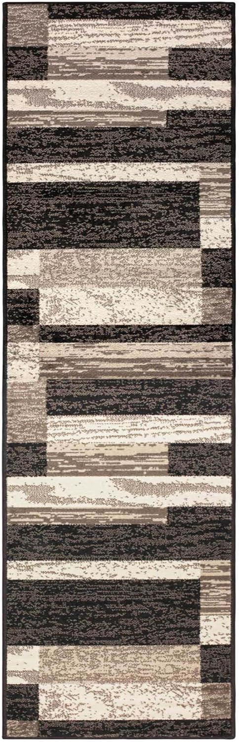 Superior Rockwood Modern Geometric Indoor Area Rug, 2'7"x10', A Chocolate