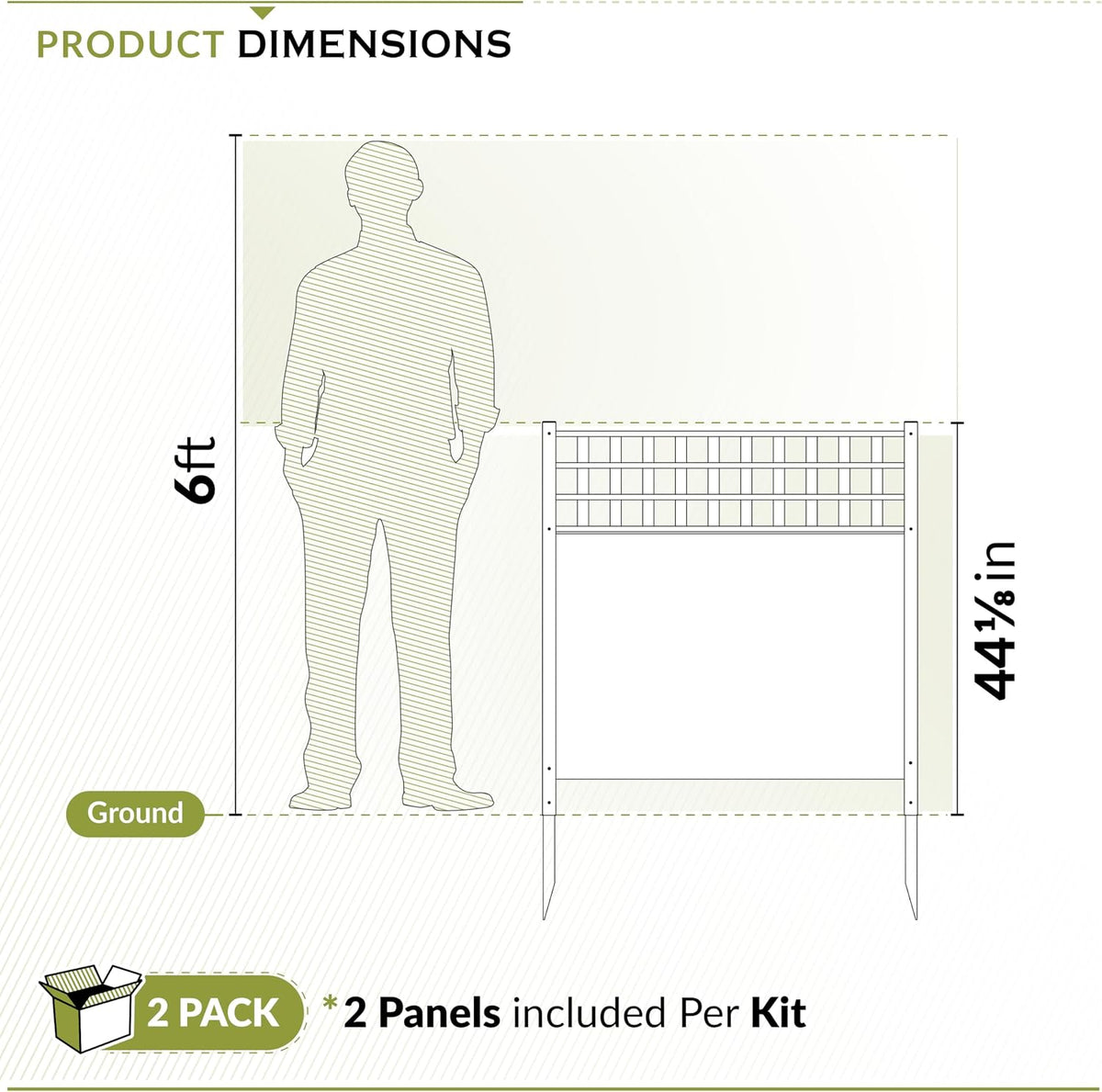 Zippity Keswick Privacy Screen and Fence, White Vinyl DIY No Dig Kit