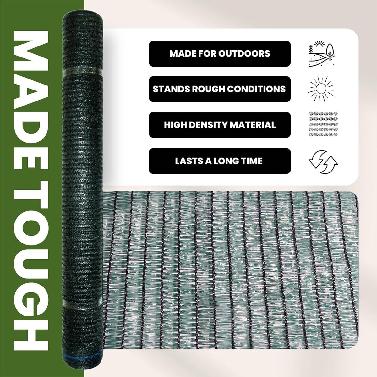 6'x100ft 40% Eyelets Shade Cloth Roll