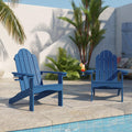 LUE BONA HDPS Outdoor Adirondack Chair, Cup Holder, Navy Blue