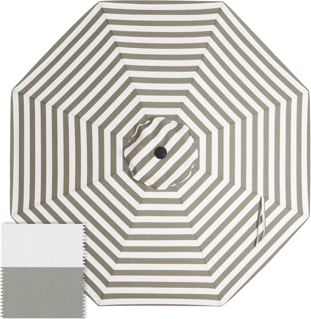 ABCCANOPY OLEFIN® 5-Year No Fade 9FT Patio Replacement Canopy(Gray Stripe)