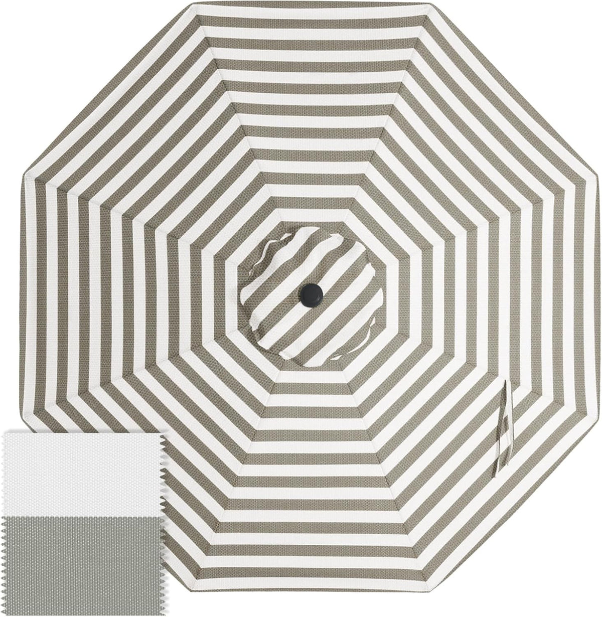 ABCCANOPY OLEFIN® 5-Year No Fade 9FT Patio Replacement Canopy(Gray Stripe)
