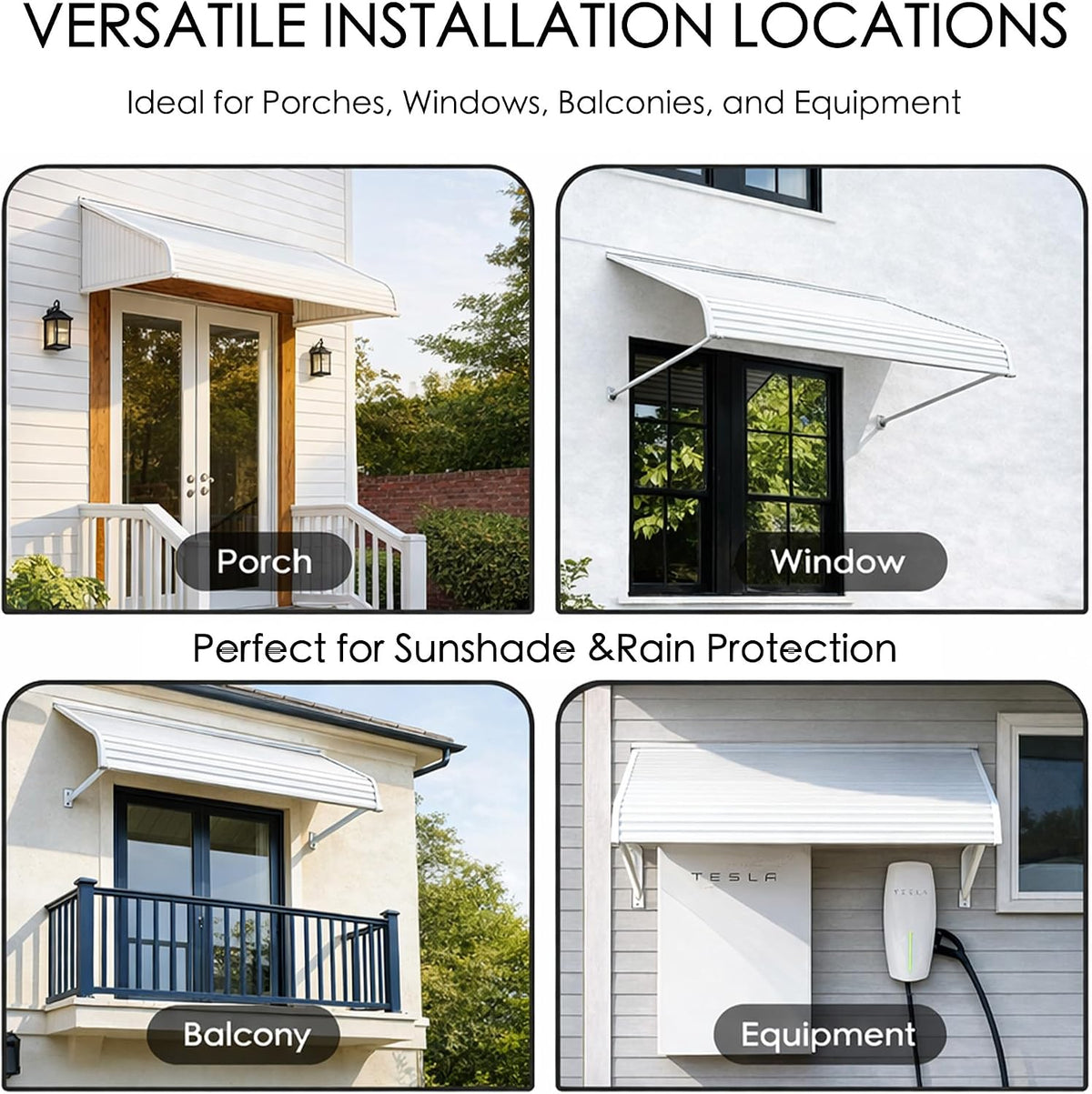 Kozyard Window Awning 42''W x 40''D with 2 Side Wings