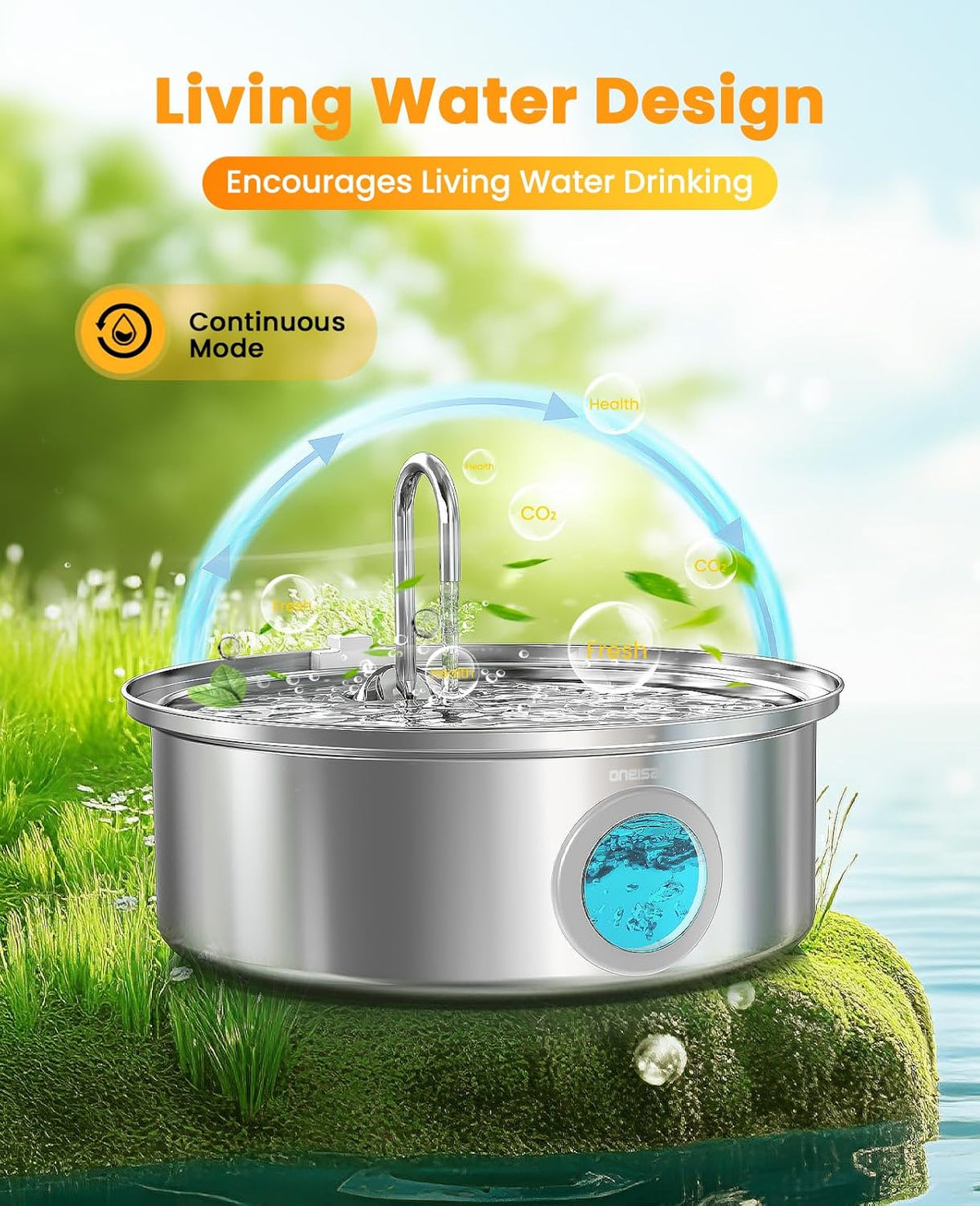 Oneisall 7L/230oz Pet Water Fountain