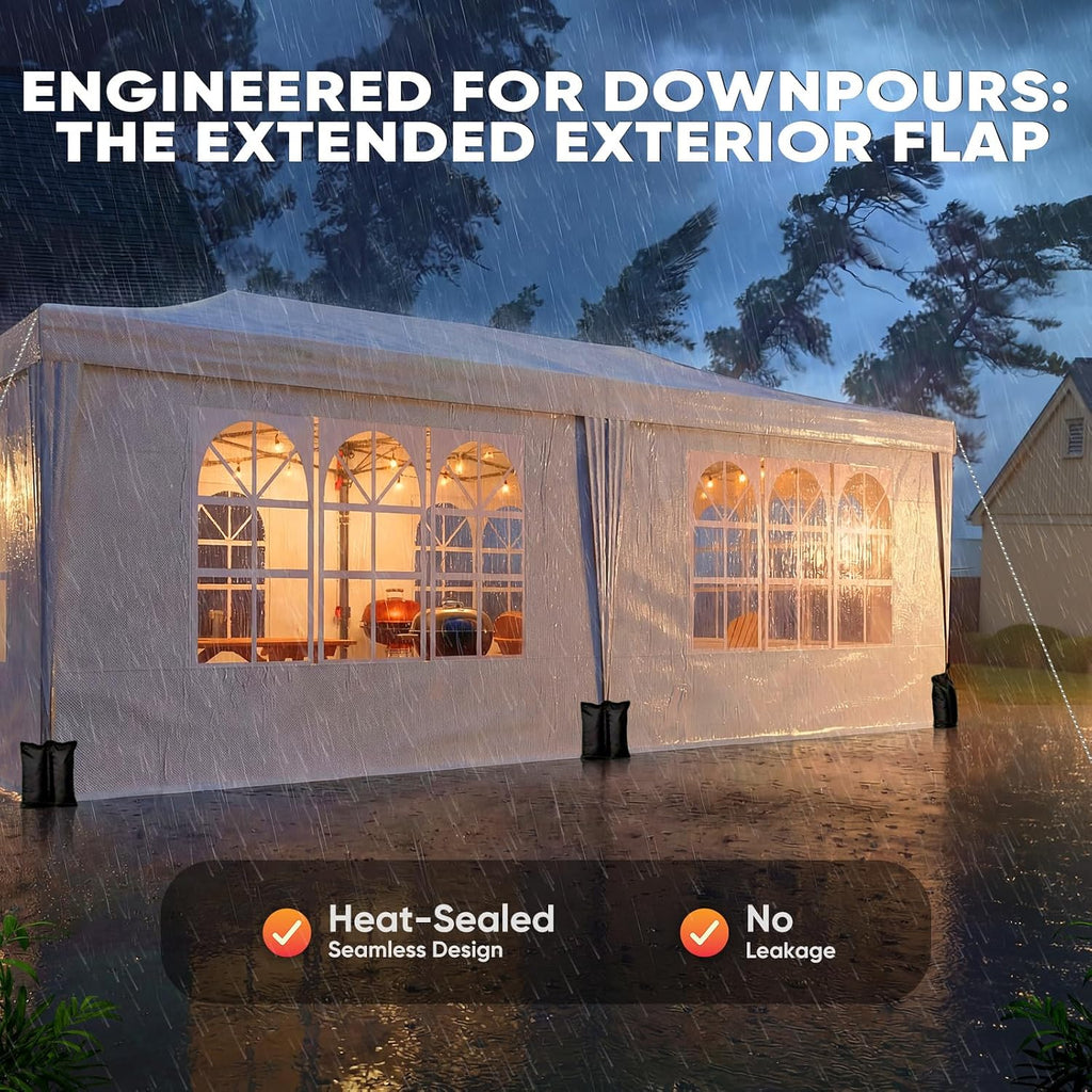 Quictent 10x20FT Pop up Canopy Tent with Church Sidewalls
