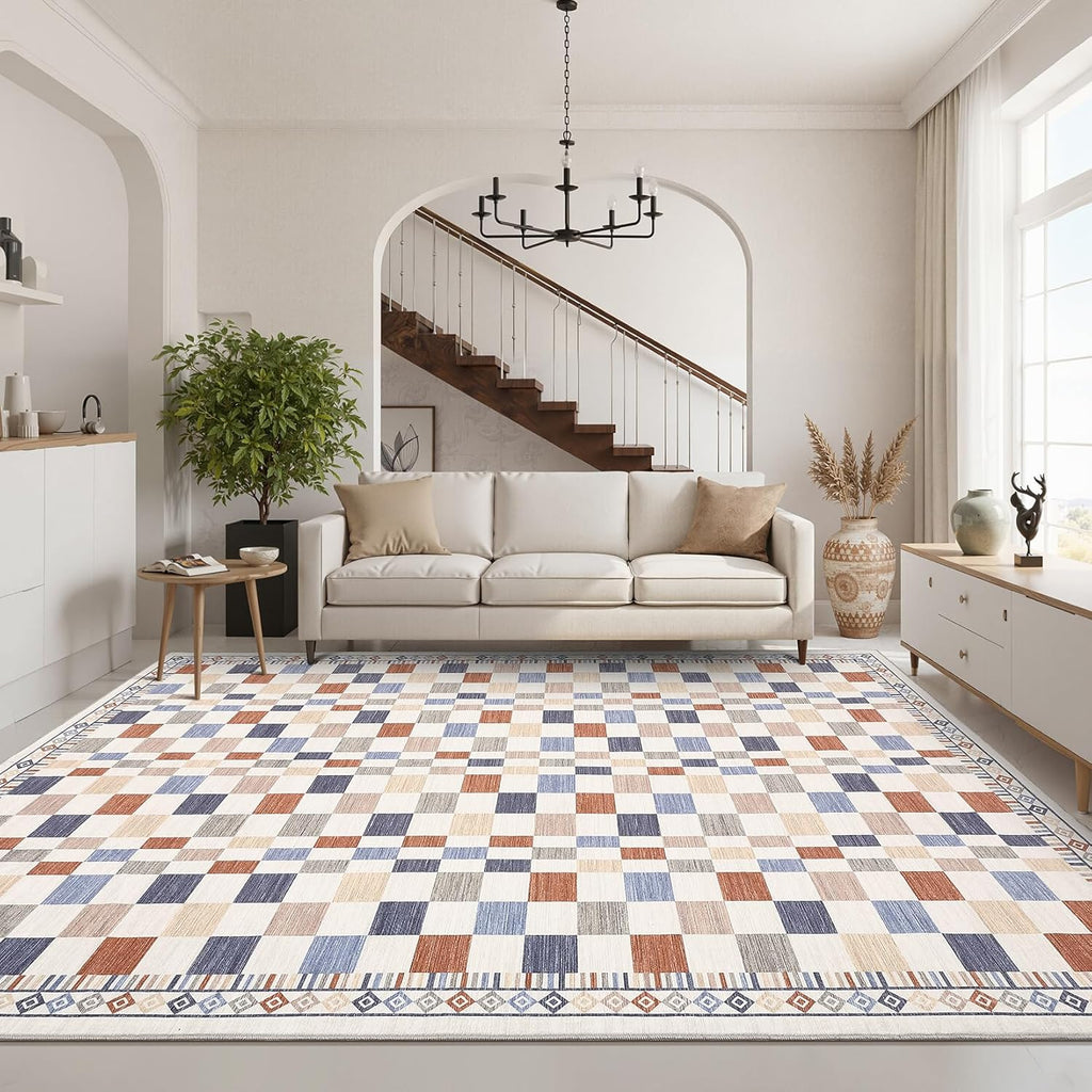 GarveeHome 9x12 Area Rug for Living Room Machine Washable Non-Slip Low Pile