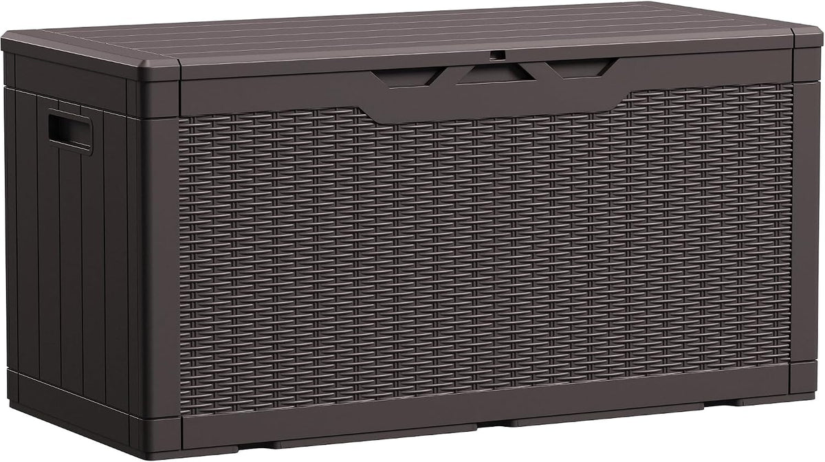 Devoko 100 Gallon Waterproof Resin Deck Box, Large Outdoor Storage Box