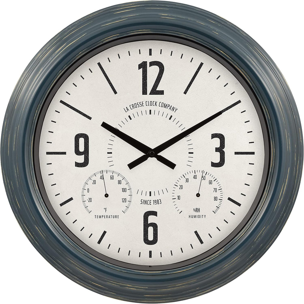 La Crosse Clock 433-3838 18.4" Hamilton Indoor/Outdoor Metal Analog Quartz Clock