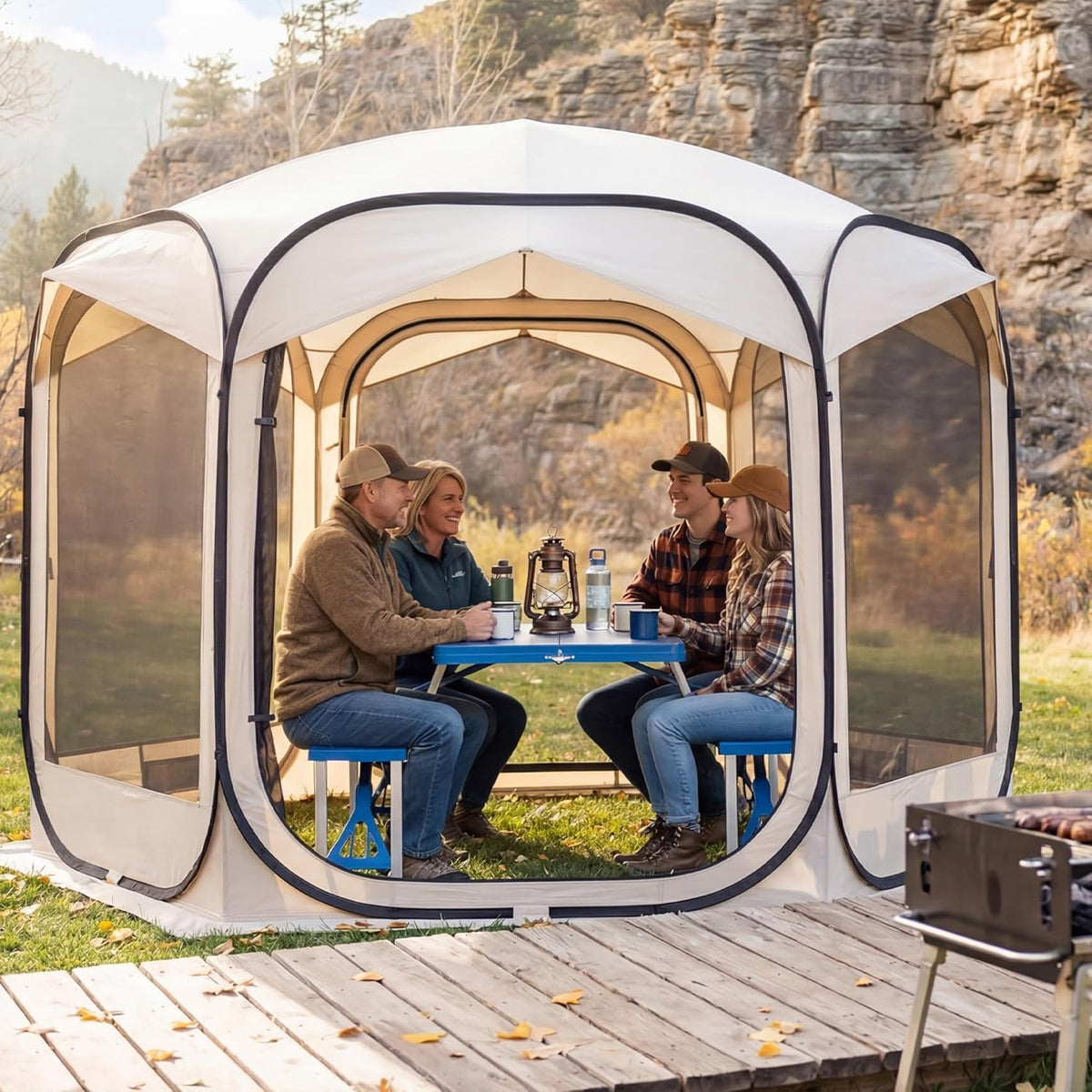 Pop Up Screen House Tent 10x10 FT Portable Instant Screen Canopy Tent