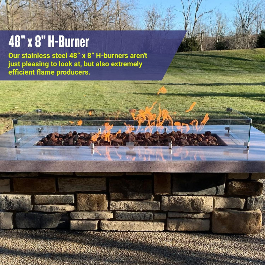 48" X 8" Stainless Steel H-Style Burner