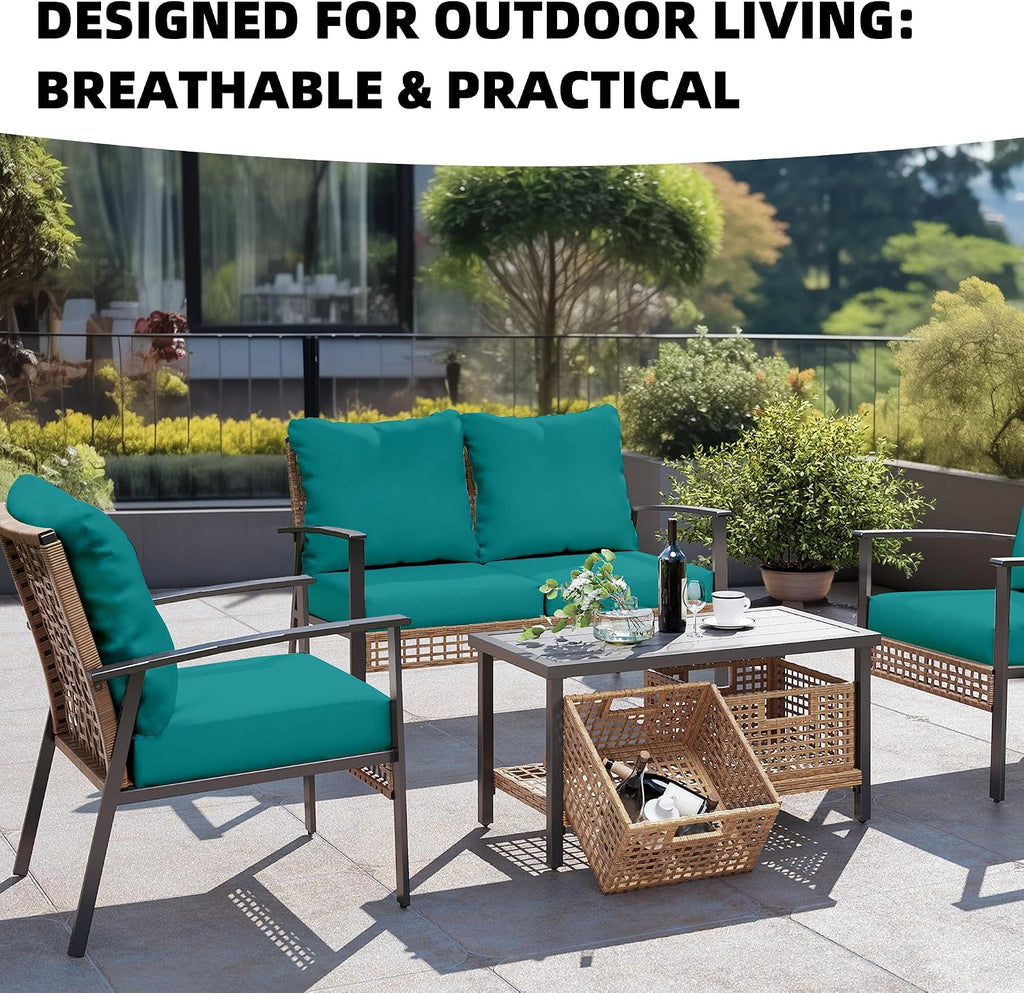 outdoor cushion covers, elastic patio cushion covers, side view